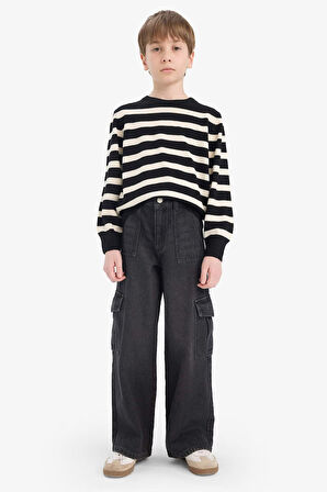 Erkek Çocuk Regular Fit Bisiklet Yaka Kazak