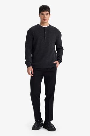 Defacto A9943AXBK27 Siyah Beli Bağcıklı Lastikli Cepli Jogger Fit Her Yöne Esneyen Yumuşak Tuşe Pantolon