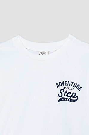 Erkek Çocuk Regular Fit Bisiklet Yaka Baskılı Kısa Kollu Tişört