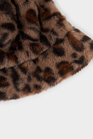 Kadın Leopar Desenli Bucket Şapka