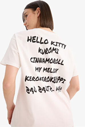 Coool Hello Kitty Oversize Geniş Kalıp Baskılı Kısa Kollu Tişört