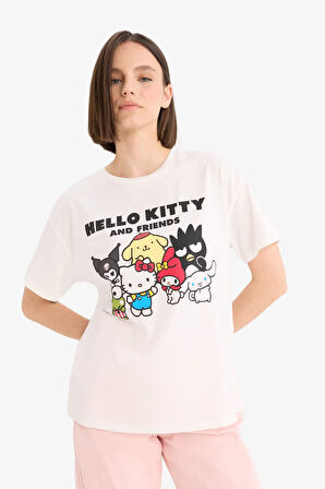 Coool Hello Kitty Oversize Geniş Kalıp Baskılı Kısa Kollu Tişört