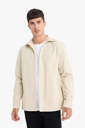 Regular Fit Polo Yaka Pamuklu Uzun Kollu Gömlek