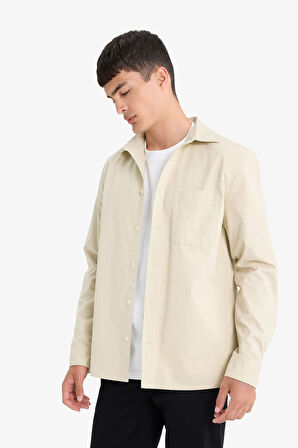 Regular Fit Polo Yaka Pamuklu Uzun Kollu Gömlek