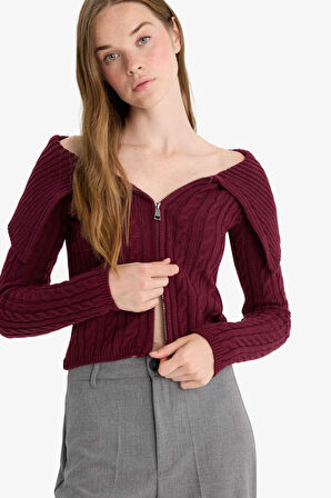 Regular Fit Açık Omuz Hırka