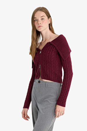 Regular Fit Açık Omuz Hırka