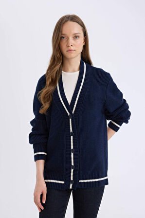 DeFacto Regular Fit V Yaka Hırka D5030AX24AUNV235