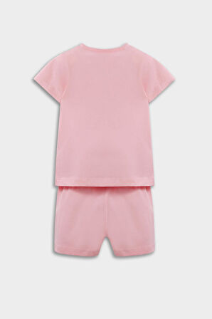 DeFacto Kız Bebek Pijama Takımı Unicorn Baskılı Kısa Kollu Penye Üst Beli Lastikli Şort E1553A525HSPN448