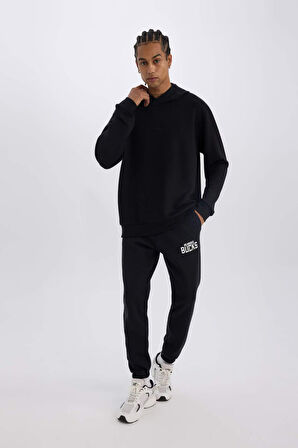 DeFactoFit NBA Milwaukee Bucks Kalın Jogger Eşofman Altı Beli Bağcıklı Standart Fit Cepli D6702AX25SPBK82