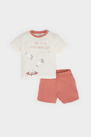 Erkek Bebek Çizgili Kısa Kollu Penye 4'lü Pijama Takımı