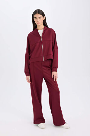 DeFacto Wide Leg Geniş Bol Paça Eşofman Altı Basic Düz Beli Lastikli Bağcıklı E3953AX24WNBR115