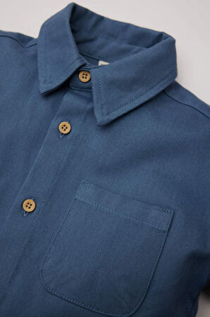 DeFacto Erkek Bebek Sırt Baskılı Gabardin Uzun Kollu Gömlek B8054A525SPIN257