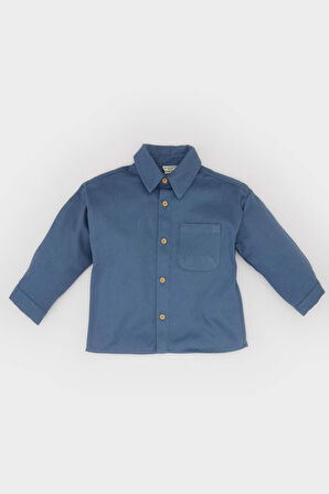 DeFacto Erkek Bebek Sırt Baskılı Gabardin Uzun Kollu Gömlek B8054A525SPIN257