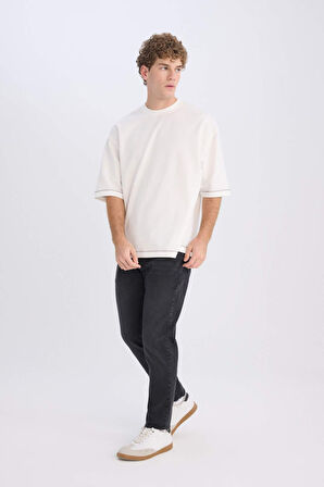 Slim Tapered Fit Dar Kalıp Normal Bel Daralan Paça Jean Pantolon