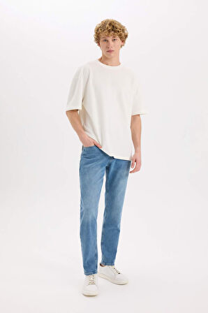Slim Tapered Fit Dar Paça Jean Pantolon