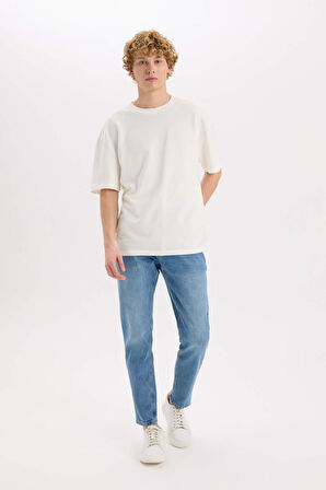 Slim Tapered Fit Dar Paça Jean Pantolon