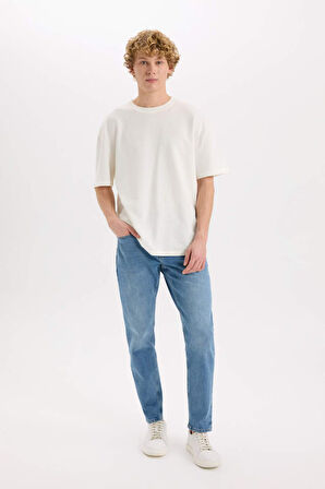 Slim Tapered Fit Dar Paça Jean Pantolon