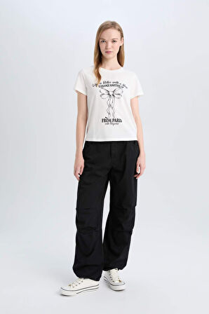 DeFacto Coool Regular Fit Bisiklet Yaka Baskılı Kısa Kollu Tişört E0629AX25SMWT32