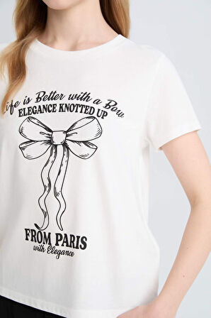 DeFacto Coool Regular Fit Bisiklet Yaka Baskılı Kısa Kollu Tişört E0629AX25SMWT32