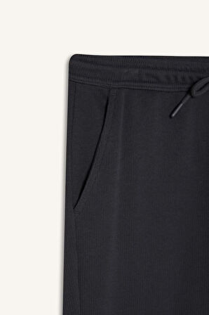 Regular Fit Eşofman Altı Beli Bağcıklı Cep Detaylı Düz Paça
