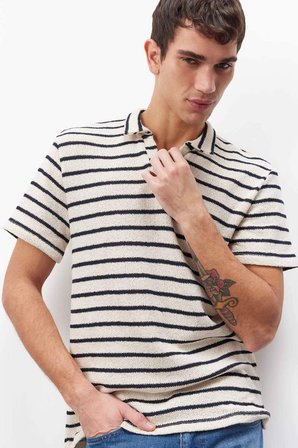 DeFacto Regular Fit Polo Yaka Çizgili Kısa Kollu Tişört B6532AX25SPER238