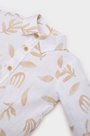 DeFacto Erkek Bebek Desenli Flamlı Poplin Uzun Kollu Gömlek B9257A525SPBG319