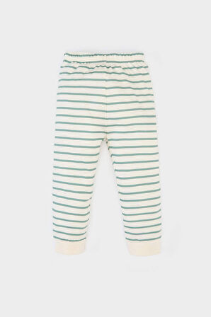 Erkek Bebek Pijama Takımı Baskılı Kısa Kollu Penye Üst Çizgili Uzun Alt