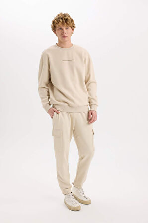 DeFacto Regular Fit Jogger Eşofman Altı Basic Düz Kargo Cepli Lastikli Paça D5252AX25SPBG155