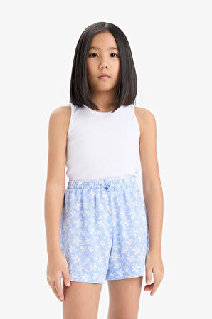 DeFacto Kız Çocuk Çiçek Desenli Viskon Şort E0648A825HSBE213