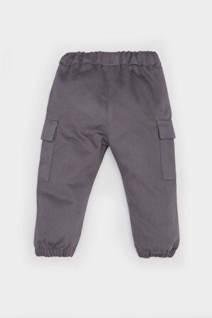 Erkek Bebek Beli Paçası Lastikli Cepli Gabardin Pantolon