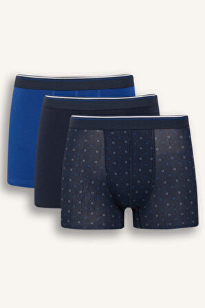 Regular Fit Baskılı 3'lü Boxer