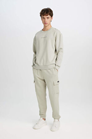 DeFacto Regular Fit Jogger Eşofman Altı Basic Düz Kargo Cepli Lastikli Paça D5252AX25SPKH494