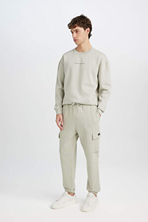 DeFacto Regular Fit Jogger Eşofman Altı Basic Düz Kargo Cepli Lastikli Paça D5252AX25SPKH494