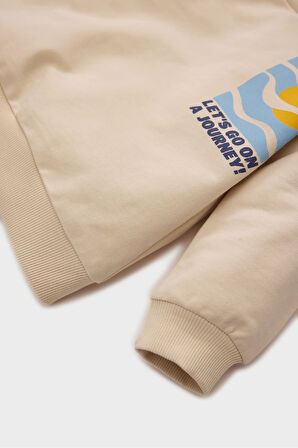 DeFacto Erkek Bebek 2'li Takım Baskılı Sweatshirt Beli Paçası Lastikli Alt D3348A525SPBG286