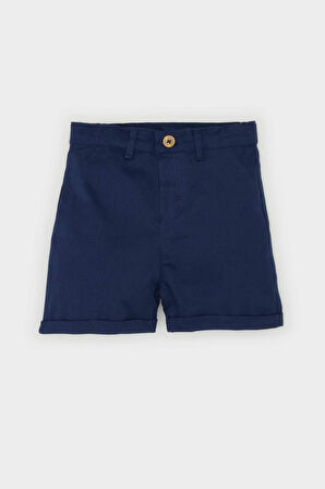 Erkek Bebek 2'li Takım Çizgili Kısa Kollu Polo Tişört Beli Lastikli Şort