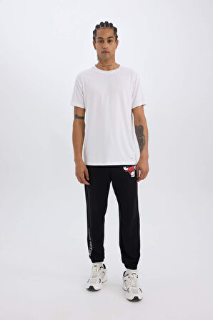 DeFactoFit NBA Chicago Bulls Jogger Eşofman Altı Oversize Geniş Kalıp Cepli Lastikli Paça U9879AZ24AUBK27