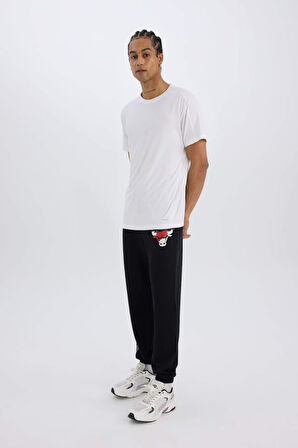 DeFactoFit NBA Chicago Bulls Jogger Eşofman Altı Oversize Geniş Kalıp Cepli Lastikli Paça U9879AZ24AUBK27