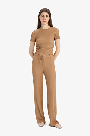 DeFacto Straight Fit Esnek Belli Cepli Bürümcük Pantolon E3408AX25SPBG138