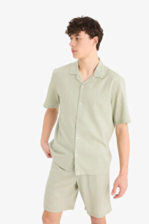 Relax Fit Polo Yaka Kısa Kollu Gömlek