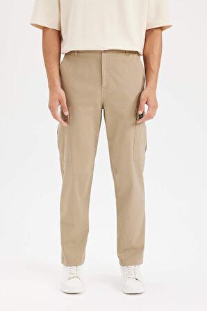 Relax Fit Pantolon Kargo Cepli Düz Paça