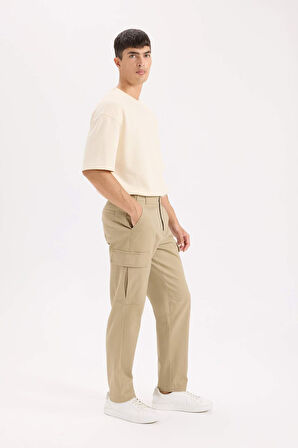 Relax Fit Pantolon Kargo Cepli Düz Paça