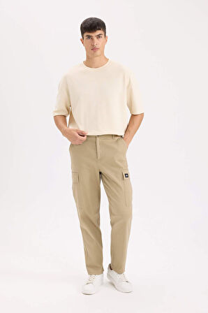 DeFacto Relax Fit Rahat Kesim Yazlık Pantolon Kargo Cepli Düz Paça D5967AX25SPBG220