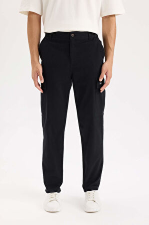Relax Fit Pantolon Kargo Cepli Düz Paça
