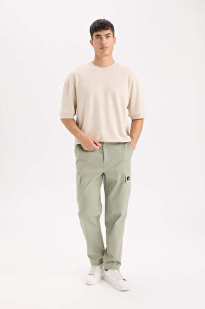 Relax Fit Pantolon Kargo Cepli Düz Paça