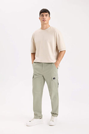 Relax Fit Pantolon Kargo Cepli Düz Paça