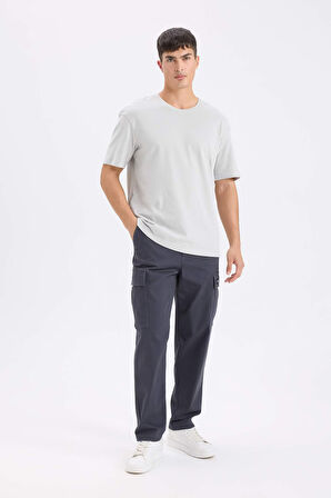 Relax Fit Pantolon Kargo Cepli Düz Paça	
