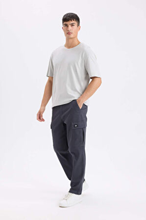 Relax Fit Pantolon Kargo Cepli Düz Paça	