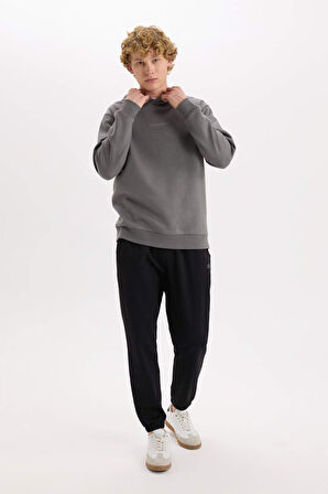 Regular Fit Eşofman Altı Cepli Basic Düz Beli Bağcıklı Lastikli Paça