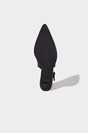 Kadın Yüksek Taban Suni Deri Topuklu Sandalet