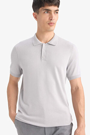 DeFacto Standart Fit Polo Yaka Kısa Kollu Triko Tişört E3241AX25SPGR192